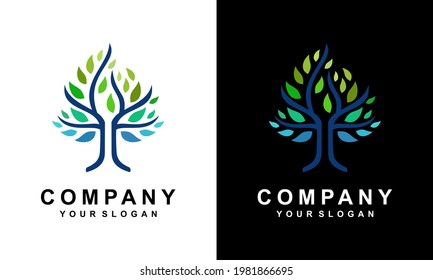 Ilustration vector graphic of  Modern and simple logo design for medical company with simple tree and abstract style