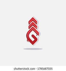 Ilustration vector graphic of the a Monogram G + Slime, good for logo, etc.