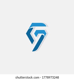 Ilustration vector graphic of the a monogram logo G + 7, good for logo, etc.