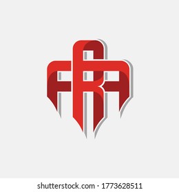 Ilustration vector graphic of the a monogram R + A, good for logo, etc.