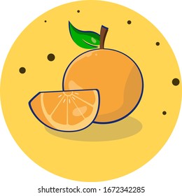Gráfico vectorial de ilustraciones de frutas anaranjadas. fruta fresca de naranja ecológica de granja, 
estilo de caricatura plana adecuado para revista, libro, afiche, portada de menú, páginas web.
