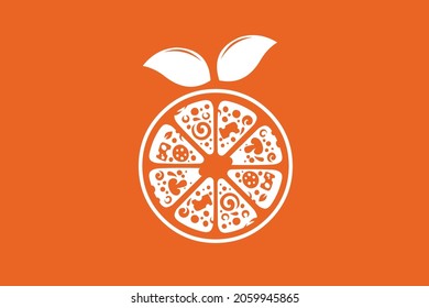 Ilustration vector graphic of Orange Pizza Logo