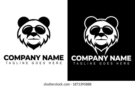 Vektorgrafik von Panda Head Logo Design Template. Modernes Design. Panda Logo.