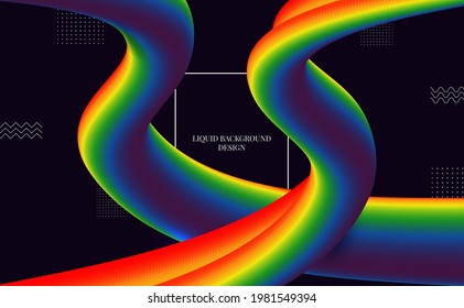 ilustration vector graphic of rainbow color liquid design background free vector