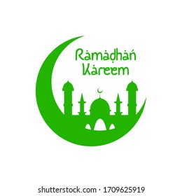 Ilustration vector graphic of ramadhan moon