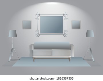 Ilustration vector graphic of Realistic mirror wall interior design Free Vector
