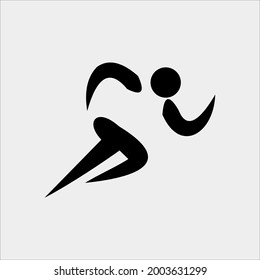 Ilustration Vector Graphic Of Running Silhoutte. Good For Sports Logo , Icon Symbol ,etc