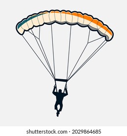 Ilustration vector graphic of silhouette parachute, isolated with cartoon style.
suitable as additional element for skydiving lover design.
