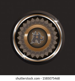 ilustration vector graphic of silhoutte of indonesian dancer in brown color and dot pattern free vector