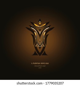 ilustration vector graphic of simple flower logo in brown colors gradient.free vector 