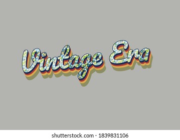 ilustration vector graphic of simple layers text vintage era text effect free vector