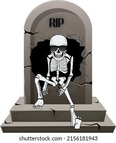 Gráfico de vector de ilustración de SKULL OUT OF THE GRAB