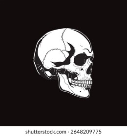 Ilustration Vector Graphic Of  skull vector side