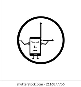 Illustration Vektorgrafik von Smartphone, um die Zeit zu vergessen, gut für die Erinnerung, nicht vergessen, die Zeit, weil Smartphone-Smartphone-spielen