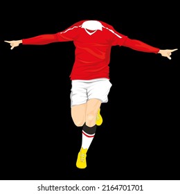 Ilustration vector graphic of soccer. Good for caricature,ilustration and photo editing.