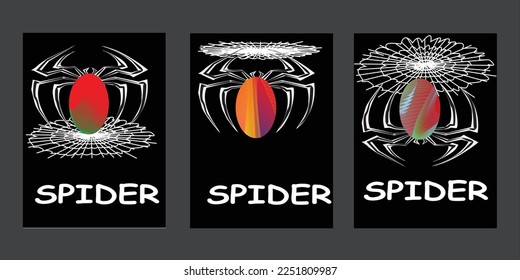 ilustration vector graphic spider net full color