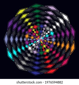 ilustration vector graphic of spiro abstract rounded shape for fdigital printing company