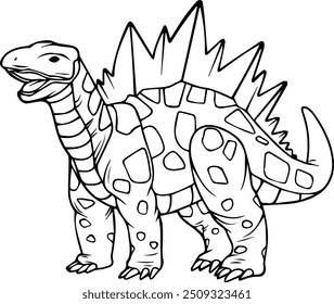 ilustração gráfico vetorial de dinossauro Stegosaurus animal antigo bom para a educação das crianças para aprender história fundo branco e preto