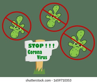 Ilustration vector graphic of Stop Corona Virus In Wuhan China, Vector corona Virus, Simple desain Virus Corona, Corona virus flat, for banner, baner, etc.