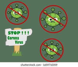 Ilustration vector graphic of Stop Corona Virus In Wuhan China, Vector corona Virus, Simple desain Virus Corona, Corona virus flat, for banner, baner, etc.