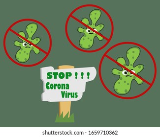 Ilustration vector graphic of Stop Corona Virus In Wuhan China, Vector corona Virus, Simple desain Virus Corona, Corona virus flat, for banner, baner, etc.