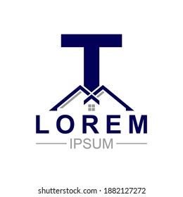 Ilustration vector graphic of T real estate logo