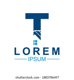 Ilustration vector graphic of T real estate logo