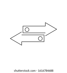 Ilustration vector graphic of Transfer arrows outline icon. linear style sign for mobile concept and web design. Left right arrows simple line vector icon. Symbol, logo illustration.