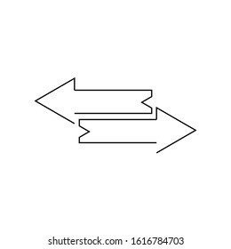 Ilustration vector graphic of Transfer arrows outline icon. linear style sign for mobile concept and web design. Left right arrows simple line vector icon. Symbol, logo illustration.