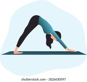 Ilustration vector graphic of a woman doing yoga moves