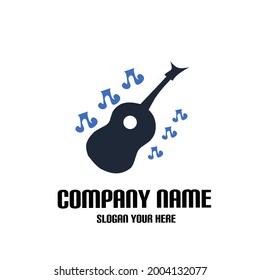 Ilustration vector grapich of  guitar music logo