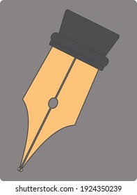 Ilustration vector icon Ink nib sign. Old Ink nib icon isolate on white background