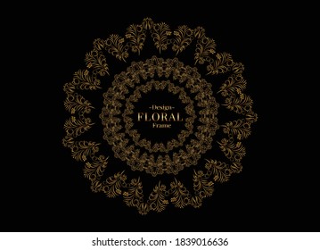 ilustration vector of luxury golden floral background free vector