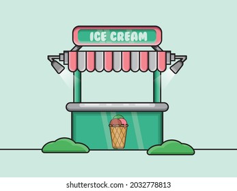 Ilustration Vector of outlet ice cream, good for web, banner, poster, etc