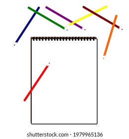 ilustration vector paper sheet and drawing tools 