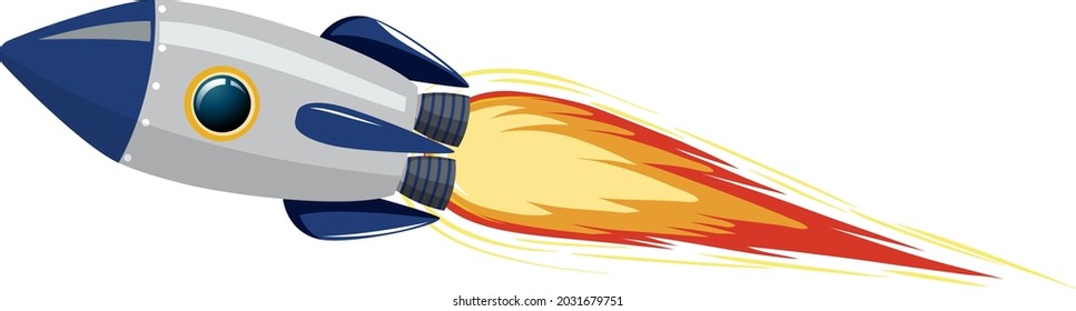 ilustration vector of the rocket is giving off fire. Good as a project about galaxies,etc.