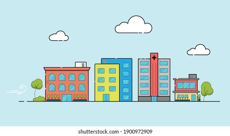 vector de ilustración de ciudad simple