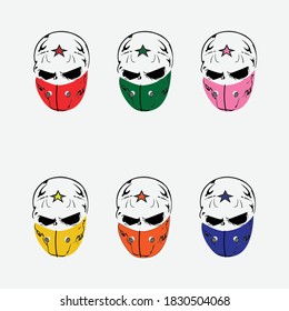 ilustration vector of skull in mask against covid 19 illustration free vector