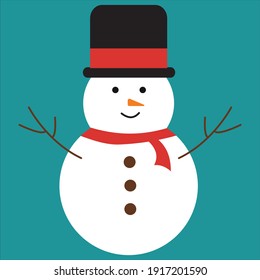 ilustration vector snowman with hat.best for icon, template etc