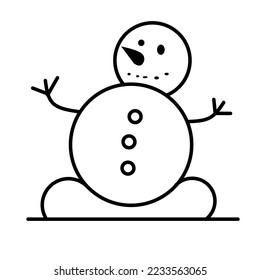Ilustration vector of Snowman, suitable for Ikon, web design etc.