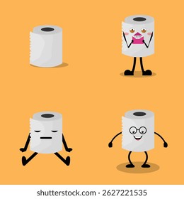 ilustration vector toilet paper good for icon or mascot
