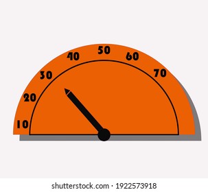 Vektorgrafik-Speedometer mit weißem Hintergrund
