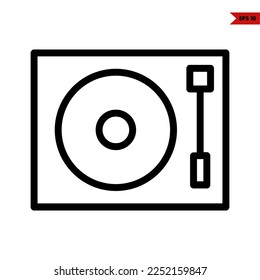 ilustration of vinyl player line icon