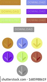 Ilustrations of 
download buttons for internet