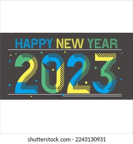 ilustrations Happy New Year For All People in this World 2023