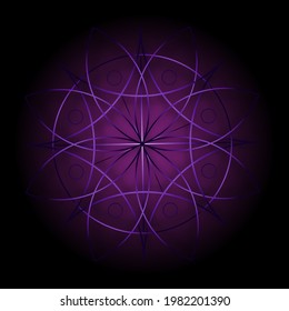 ilustrations vector gpahic of monoline flower design in purple free vector