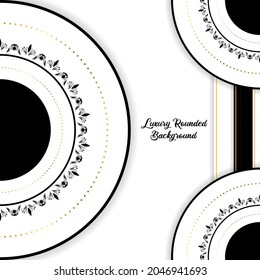 ilustrations vector graphic of  black and white luxury geomteric rounded design