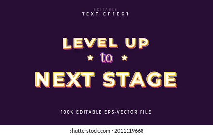 ilustrations vector graphic of colorful evel up to next level editable text effect