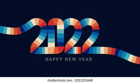 ilustrations vector graphic of colorful retro 2022 interlace design free vector