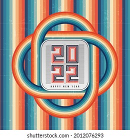 ilustrations vector graphic of colorful retro 2022 new yeae banner design